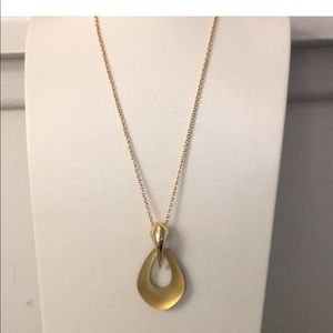 Gold Claw Gold Lucite Teardrop Pendant Necklace
